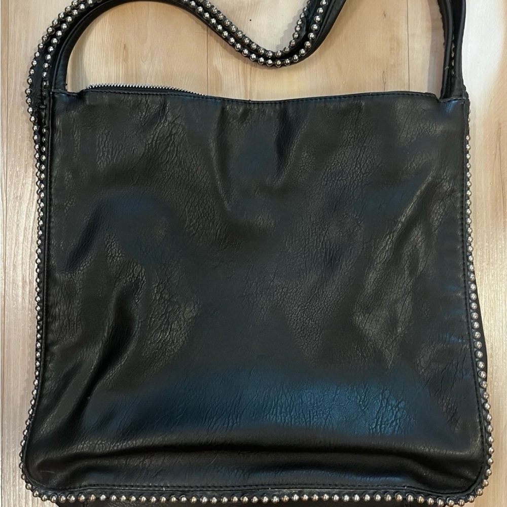 NYC Black Studded Shoulder Bag